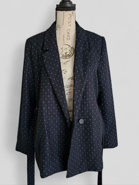 FRNCH Women's Black Polka Dot Blazer